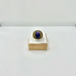 Amethyst Crystal Bronze Ring - size 7.25